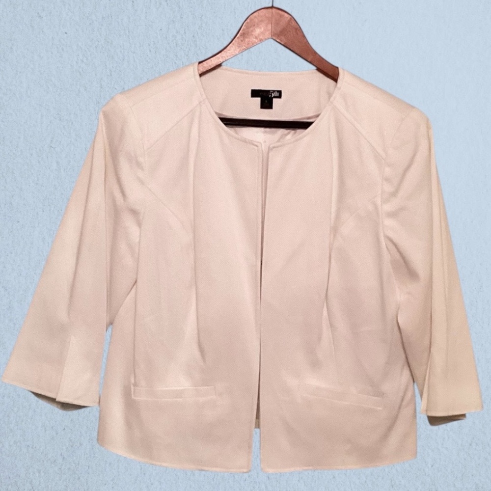 East 5th Women’s Jacket Size Large White Cotton Cropped Fully Lined
